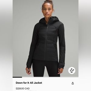 down for it all lulu jacket size 10